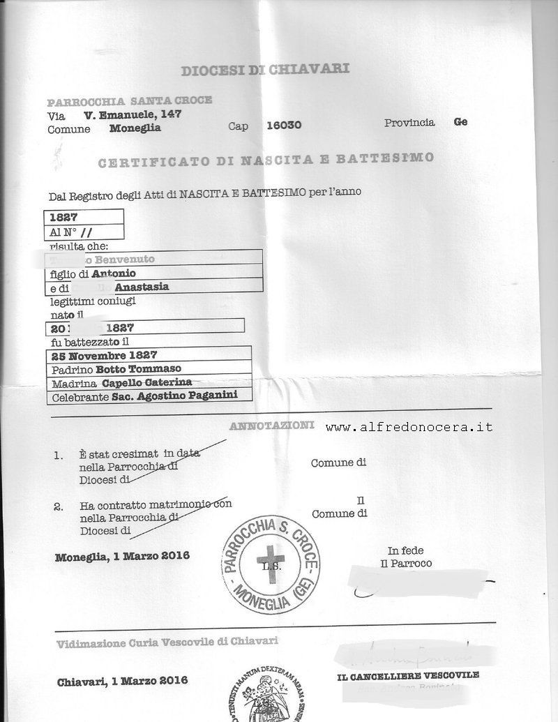 Baptism certification