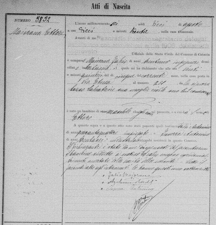 Copia integrale atto nascita