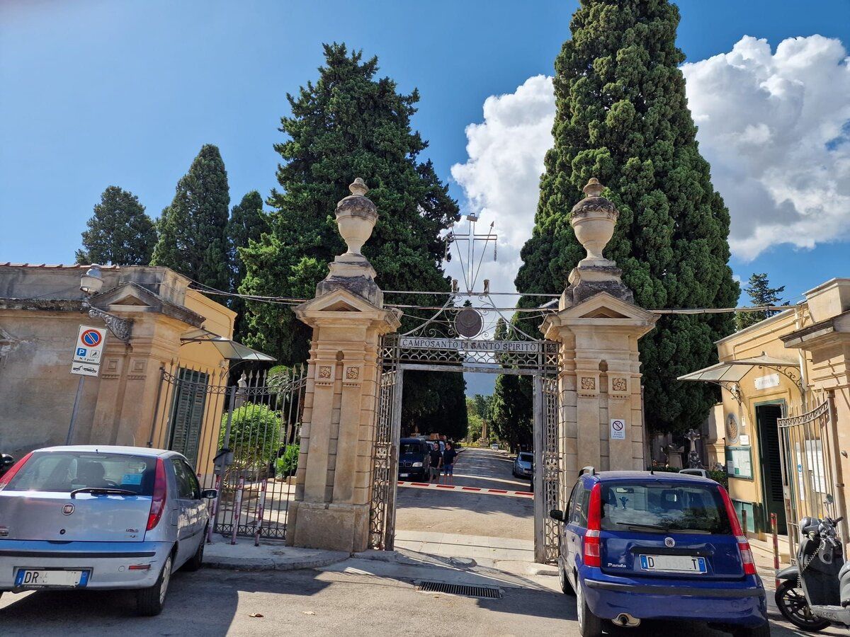 Entrance to Santo Spirito Cemetery (Sant'Orsola) in Palermo, Sicily